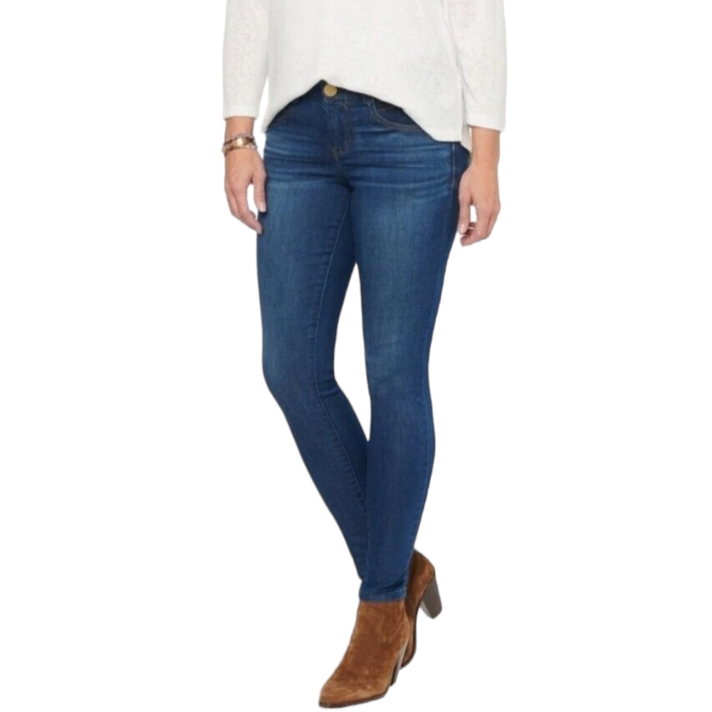 DEMOCRACY Women's Dark Wash "Ab" Technology Stretch Skinny Ankle Jeans